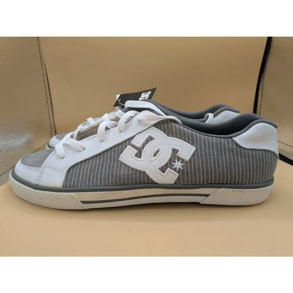 DC Men's Trase TX Sneaker, Size 12 M, Skate Shoes White, Gray ,B Grade